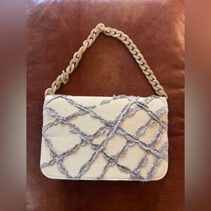 Serpui Handbag Acrylic Chain Embroidered